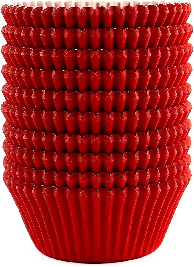 Standard Size Baking Cups Cupcake Liners 200 Pcs (Red)