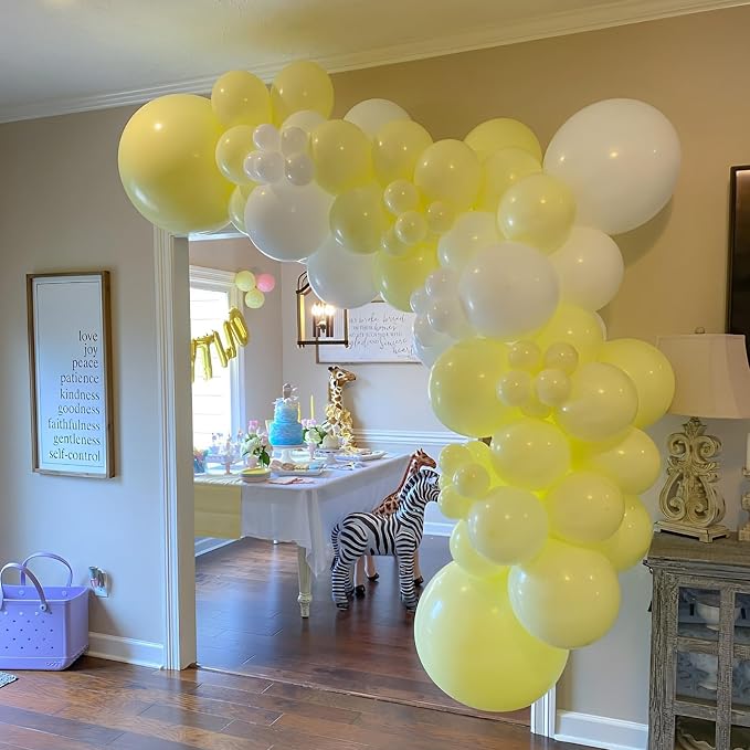Voircoloria 110pcs Pastel Yellow Balloons 12inch Light Yellow Latex Party Balloons for Graduation, Easter, Wedding, Birthday, Bridal Shower, Sunflower Party, Baby Shower, Anniversary Party Decorations