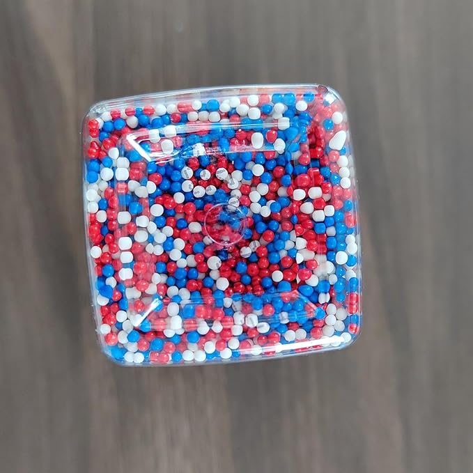 EPHVODI Red Blue and White Patriotic Sprinkles Fourth of July Nonpareils Sprinkles Edible Mini Pearl Sprinkle for Cake Decorations, Baking, Ice Cream, Cookies, Donuts and Lollipops - 2mm Sugar Pearls 3.88oz