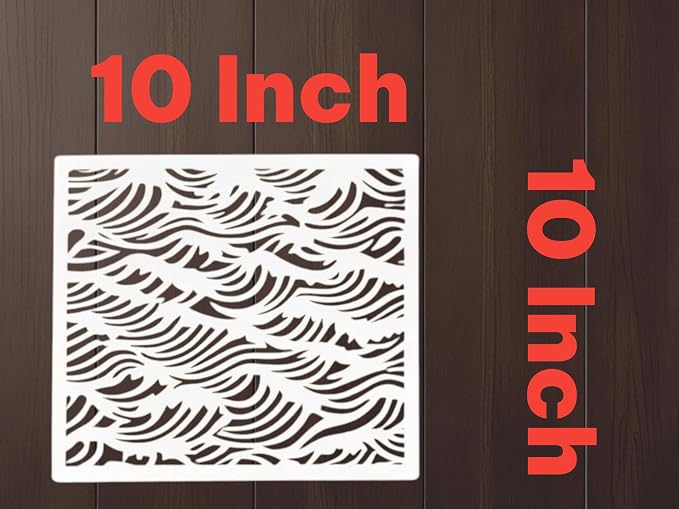 Ocean Waves Stencil – Reusable Sea Wave Design Template for Beach, Coastal and Ocean Art, Painting, Crafting, Wall Décor, Wood Signs, Journals and DIY Projects