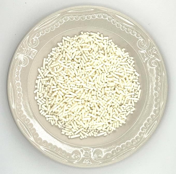 White Sprinkles 4oz pack for Baking Cakes, Cupcakes, Cookie Decorations, Ice Cream and Donut Toppings Edible Decorating Baking Supplies - (White)