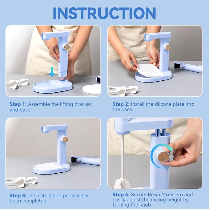 LET'S RESIN Liftable Mixer Stand, 0-2.95in Height Adjustable, Free Your Hands Mixer Stand, Resin Molds, DIY Crafts