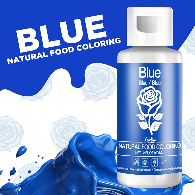 Natural Food Coloring - 2 fl.oz Plant-Based Liquid Food Coloring, Artificial Dye Free, All Nature Food Dye for Baking, Cake Decorating and Fondant, Organic Food Color for Icing, Frosting (Blue)