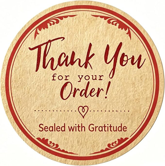 500Pcs Thank You Stickers, 1.5 Inch Thank You for Supporting My Small Business Stickers, Packaging Labels Neutral Color for Bakery Bags, Gift Wrap and Small Business Supplies (Brown Yellow)