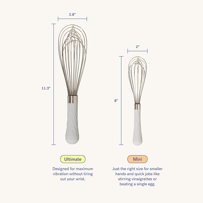 GIR: Get It Right Stainless Steel Whisk, 12 Wire Balloon Whisk for Mixing, Stirring, Beating & Blending – Durable Whisker Tool, 11IN - Slate