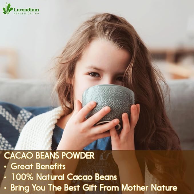 Lavendium 12oz Cacao Powder, 100% Natural & Pure, Unsweetened, Rich Chocolate Flavor, Perfect for Baking & Smoothies No Additives, No Gluten, Vegan