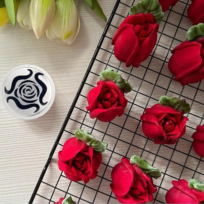 1 Piece Stainless Steel XXL Rosebuds Pattern Russian Icing Tips,Russian Flower Piping Nozzles,Baking Forsting Tools,Cake Decorating Flower Piping Tips