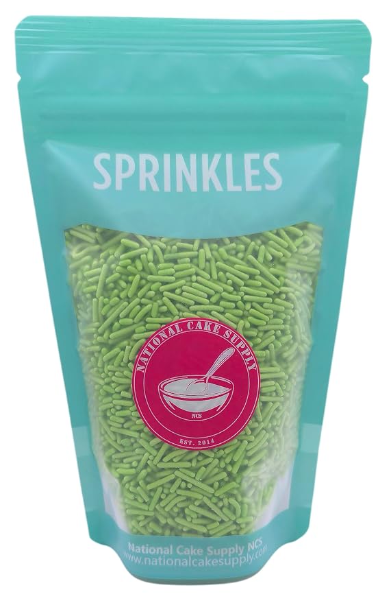 NCS Lime Green Jimmies Edible Sprinkles – Cupcake, Cake & Cookie Decorations, 7 oz