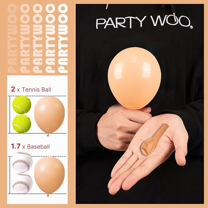 PartyWoo Nude Balloons 100pcs 5 Inch Apricot Fall Neutral Boho Latex Balloons for Jungle Safari Thanksgiving Boy Baby Shower Birthday Anniversary Neutral Woodland Themed Party Decorations Brown-Y103