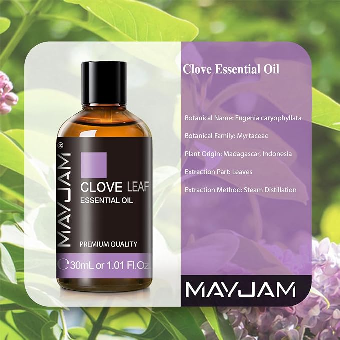 MAYJAM Clove Essential Oil for Diffuser Soap Candle Making, 1.01fl.oz | Long Lasting Scents, Clove Oil for Skin, Hair Care