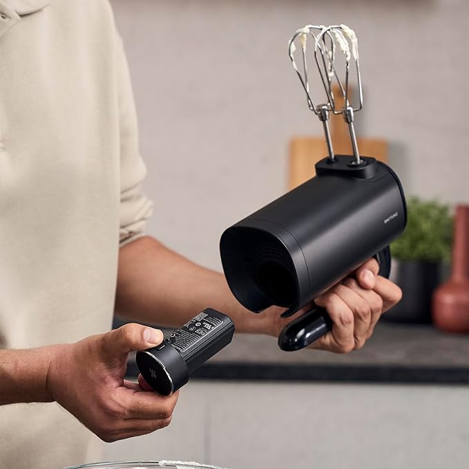 ZWILLING Xtend Cordless Hand Mixer Starter Set – Cordless 3-Speed Hand Mixer with Beaters, Dough Hooks, Battery Pack, Compact Charger, and USB-C Power Bank – Quiet Motor – LED Display
