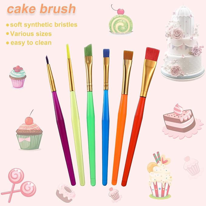 Patelai 19 Pcs Cake Decorating Tools, Cookie Fondant Modeling Set, Marshmallow Sculpting Brush and Fondant Modeling Tools for DIY Cake Sugar Gum Paste Decorating Supplies