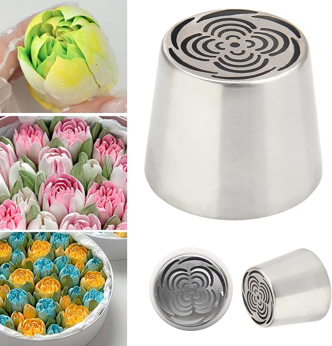 Extra Large Russian Piping Tips for Marshmallows Stainless Steel Flower Frosting Nozzles many styles Cake Decorating Baking tool for Buttercream, Cupcakes Cookies(SL79)
