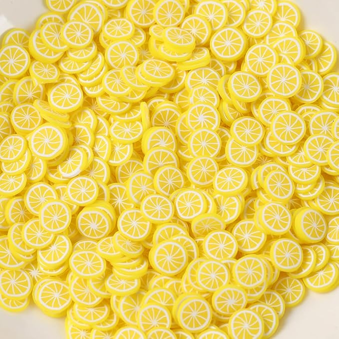 CCUUHJ 100g Christmas Candy Cane Slices Fake Sprinkles Resin Fake Candy Sprinkles Clay Sprinkles Polymer Sprinkles Polymer Clay Slices for Nail Art DIY Crafts Cake Phone(Yellow)