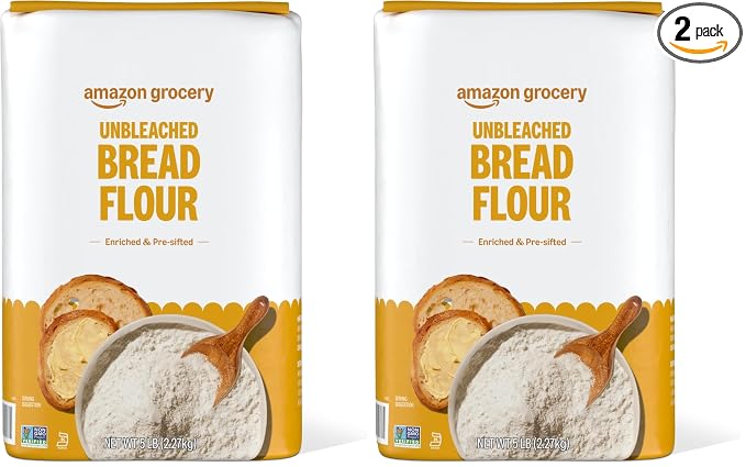 Amazon Fresh, Enriched Bread Flour, Unbleached, 5 Lb (Pack of 2)