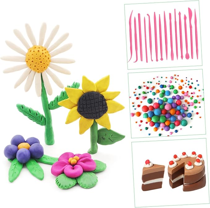 VILLCASE 6sets Clay Modeling Tools for Crafts and Cake Decoration Plastic Fondant Sculpture Pens for Projects for Boys and Girls and Creative Fun