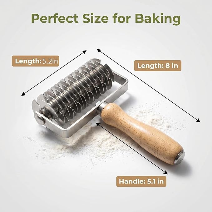 Lattice Pastry Pizza Dough Cutter Stainless Steel Cinnamon Roll Cutter for Pie Bread Beef Wellington Crust Baking