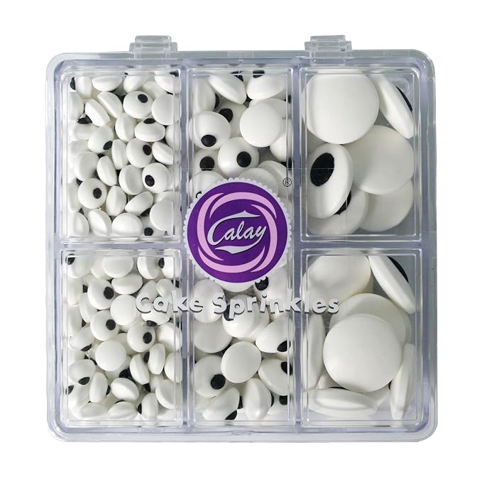 Sentovac Candy Eyeballs Eyes Edible Sprinkles Mix Size Cookie Cake Cupcake Toppers Decorations Candy Eyes for Christmas Halloween Easter Cake Decorations Supplies（7mm 10mm 18mm）