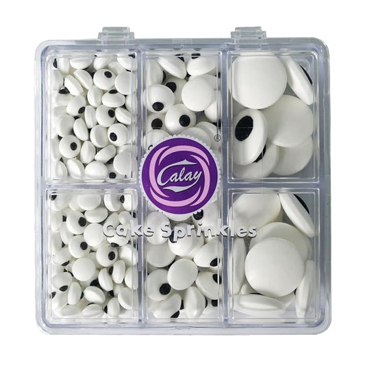 Sentovac Candy Eyeballs Eyes Edible Sprinkles Mix Size Cookie Cake Cupcake Toppers Decorations Candy Eyes for Christmas Halloween Easter Cake Decorations Supplies（7mm 10mm 18mm）