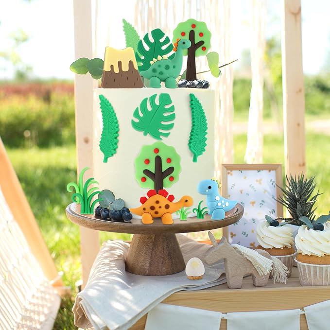 Dinosaur Cake Decorations 17PCS Dinosaur Cake Toppers for Dino Themed Party Decoration Birthday Party Decorations