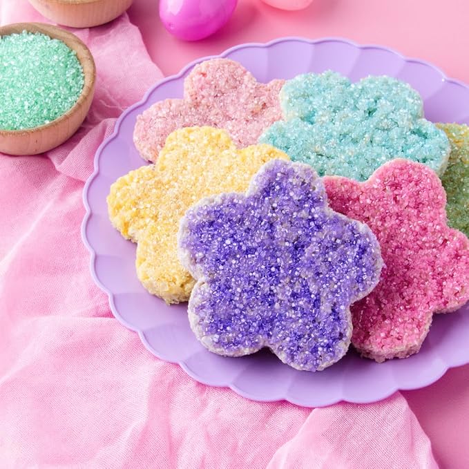 Sweets Indeed Dye Free Sugar Sprinkles, Pastel 6 Cell Edible Sprinkle Mix Perfect for Spring Cake Decorations Baking Ice Cream Cookies Cupcake Topper (Pastel Sugar)