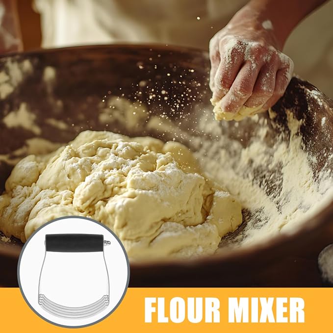 COHEALI Heavy Duty Stainless Steel Dough Blender Pastry Cutter Butter Mixer for Baking Effortless Flour Mixing and Scraping Tool Kitchen Essential for Home and Professional Bakers