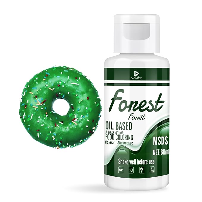 Oil Based Food Coloring - Vibrant Food Coloring for Chocolate, Candy Melts, Baking, Cake Decorating - Upgraded Edible Food Color Dye for Icing, Fondant,Butter, Cookie, DIY Crafts - 2 Fl.oz (Forest)
