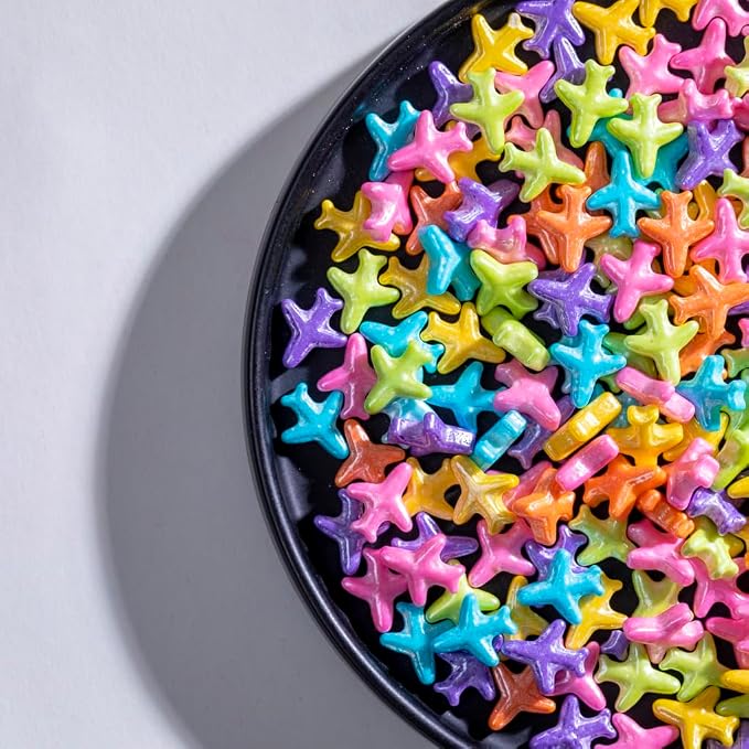 NIPEOR Rainbow Airplane Sprinkles for Cake Cupcake Decorations,Edible Pearl Sprinkles 4.6oz/130g Edible Sprinkles Topping ,Sprinkles for Cake Cupcake Decorating, Sugar Candy Sprinkles (Colored Airplane)