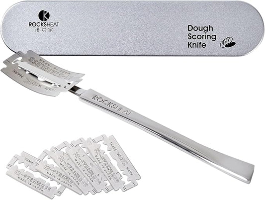 Bread Lame Dough Scoring Tool, Stainless Steel Scoring Knife with 5 Feather Blades, Sourdough Scoring Tool for Bread Baking, Baking Tool for Baking Beginners