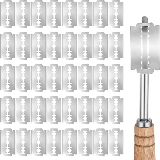 40Pcs Bread Lame Blades Refill, 6Cr13 Stainless Steel Dough Razor | Sourdough Scoring Tool, For Sourdough Bread Scoring, Only Blades