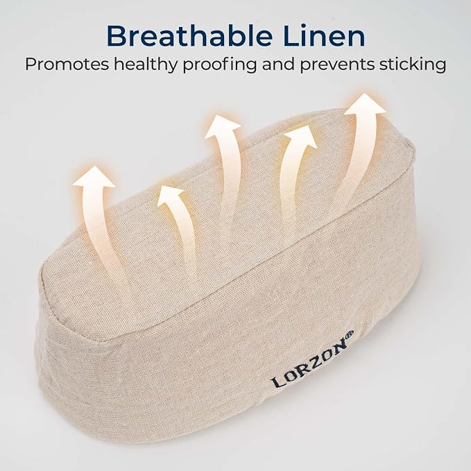 Lorzon 6 Pack Bread Proofing Basket Cover, 11 Inch Oval Banneton Liner, Linen Sourdough Bowl Covers for Bread Rising