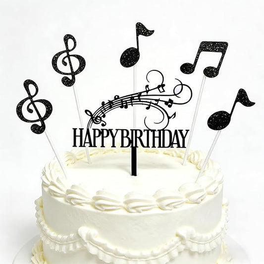 Acrylic Happy Birthday Cake Topper Durable Reusable Perfect for Birthday Cakes, Cupcakes, Dessert Tables Ideal for Kids Adults Birthday Celebrants (Black-3)