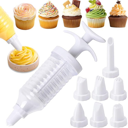 Suuker Cake Decorating Gun, White | 8 Piping Tips, Cupcake Icing Piping Kit, Cupcake Injector, Decorating Icing Set