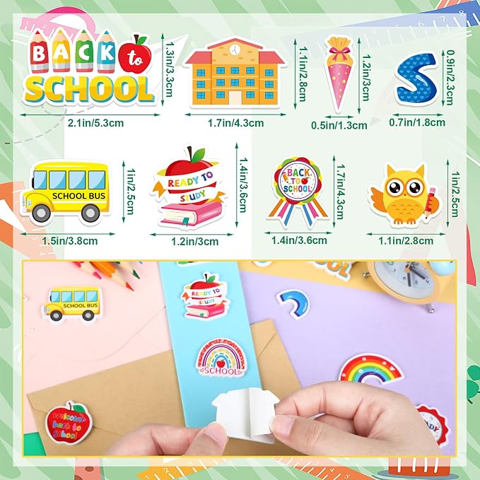 600 Pcs Back to School Foam Stickers Self Adhesive for DIY Craft | First Day of School Decals for Kids, School Projects, Classroom Handmade DIY Arts Crafts, Scrapbook, Party Favors Decorations