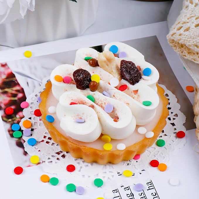 Rainbow Sprinkles Edible Confetti, Birthday Round Sprinkles for Cake Decorating, Cookies, Ice Cream and Macaron Topping Supplies