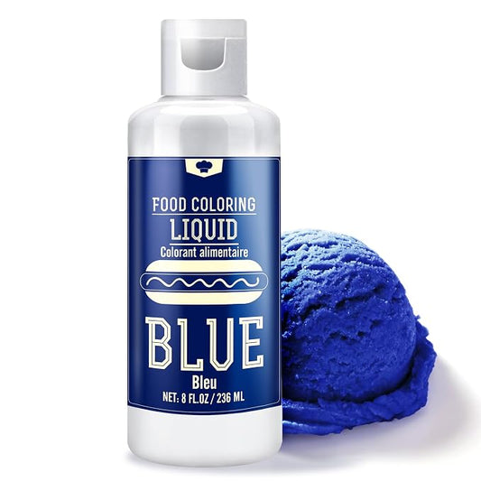 Food Coloring - 240ml Liquid Vivid Food Coloring for Baking, Cake Decorating, Icing, Cookie, Fondant and Macaron - Tasteless Concentrated Food Color Dye for DIY Soap Making and Crafts (Blue)