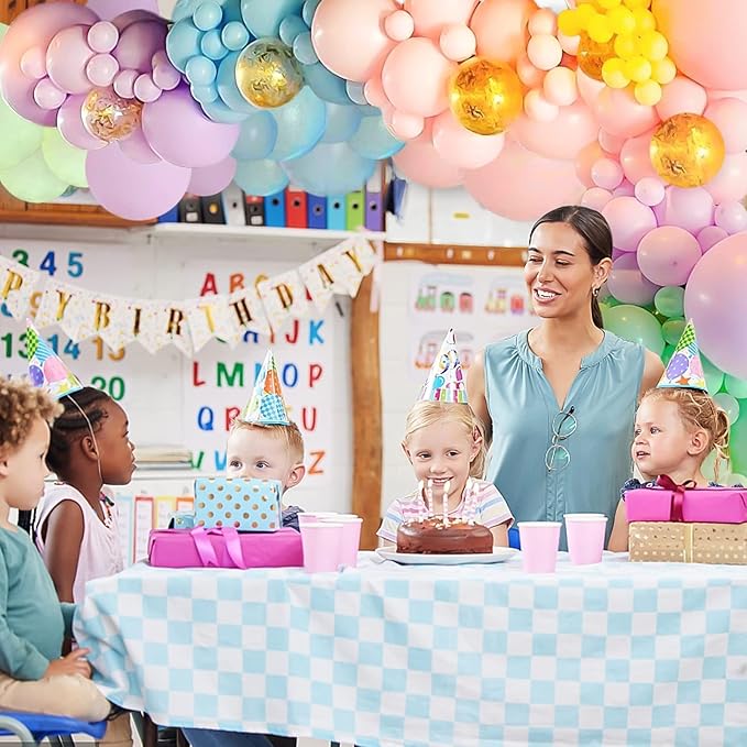 105pcs Pastel Balloons Arch Garland Kit 5" 10" 12" 18 inch Macaron Color Pastel Balloon Different Sizes and Gold Confetti Balloon Set for Easter Wedding Birthday Baby Shower Party Decorations