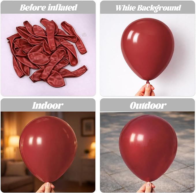 Voircoloria Ruby Red Balloons, 66pack 12inch Dark Red Latex Party Balloons for Birthday Baby Shower Graduation Wedding Gender Reveal Valentine's Day Christmas Party Decorations