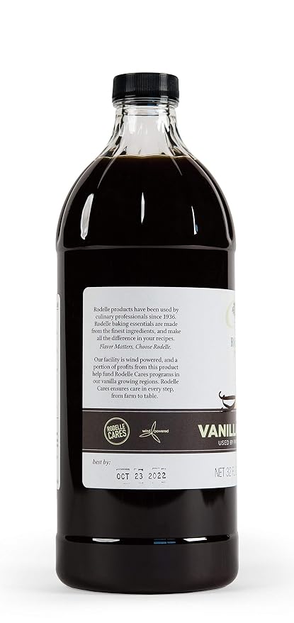 Rodelle Pure Madagascar Bourbon Vanilla Extract, Gluten Free, Baking, 32 Fl Oz.