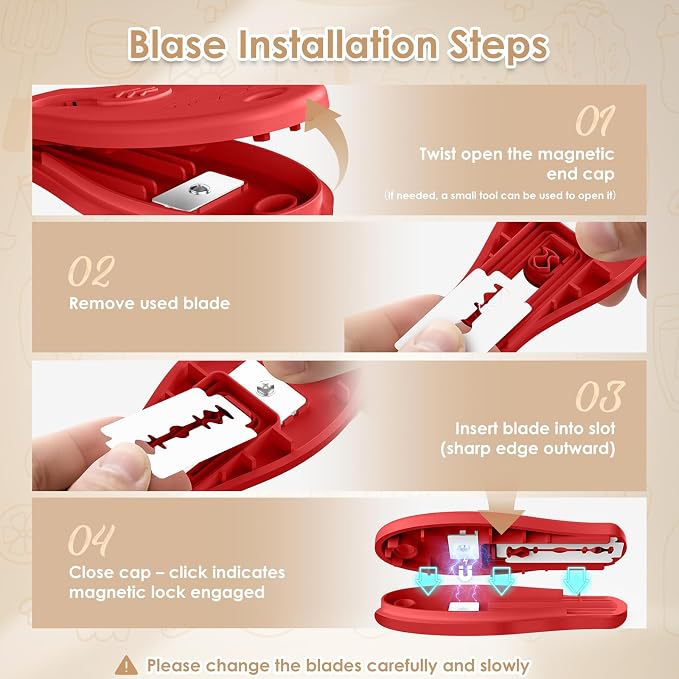 Bread Lame Sourdough Scoring Tool, Extractable & Magnetic Bread Scoring Tool, Scoring Knife for Bread Baking, Bread Razor for Homemade Bread, Sourdough Scorer Tool, Includes 5 Razor Blades-Red+Blue