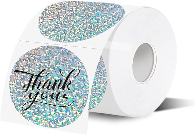 3''Holographic Thermal Label,Round Self-Adhesive Direct Thermal Label,for DIY Logo Design,Name Tag (200/Roll Small Dots)