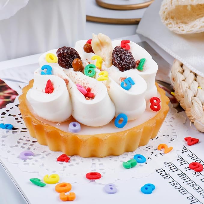 Number Sprinkles for Baking, Rainbow Sprinkles Edible, Edible Birthday Sprinkles for Cake Decorating, Cookies, Ice Cream and Macaron Toppings