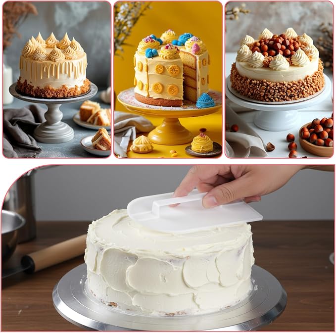 3pcs Icing Smoother, Fondant Smoother, Cake Smoother for Icing, Cake,with Handle 5.67 X 3.15in, Pink, Green, White