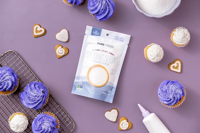 Pure Food Dye Free White Sanding Sugar, 5 oz | Holiday Sanding Sugar | Naturally Colored Decorating Sugar Sprinkles | Colored Sugar | Great for Baking and Decorating