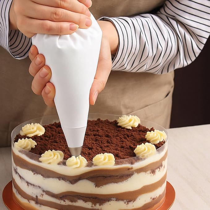 5pcs Reusable Piping Bag,16 In Pastry Bags Reusable | White Cloth Cake Decorating Bags for Frosting, White Hangable Pipings Bag