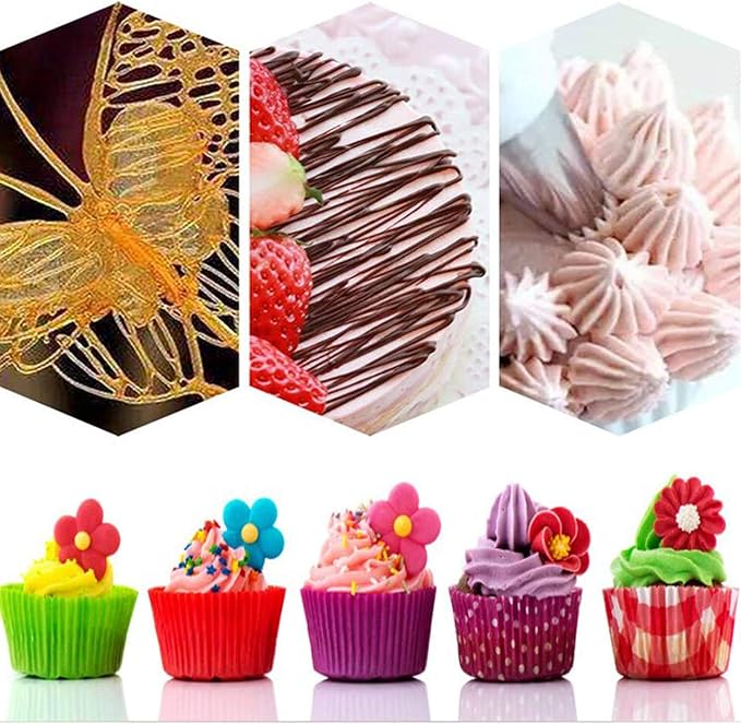 Joyeee Reusable Piping Bags, Thickened 4 Pcs Cupcake Cake Icing Piping Bags Set, 4 Size Cake Decorating Bags - Mini Small Medium Large Heavy Duty Cake Piping Bags, Pink