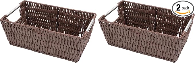 Whitmor Rattique Small Shelf Tote (6500-2712-JAVA) (Pack of 2)
