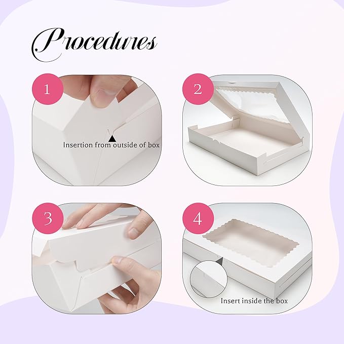 NPLUX 40 Pack Cookie Boxes 16x11x2.5inch Bakery Boxes with Window Treat Boxes for Cookie Packaging Gift Giving Dessert Boxes for Chocolate Covered Strawberries, Donuts, Graduation Gifts Party Favors