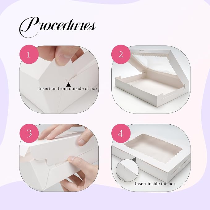 NPLUX 20 Pack Cookie Boxes 16x11x2.5inch Bakery Boxes with Window Treat Boxes for Cookie Packaging Gift Giving Dessert Boxes for Chocolate Covered Strawberries, Donuts, Graduation Gifts Party Favors