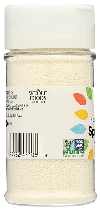 365 by Whole Foods Market, White Nonpareils Sprinkles, 3.15 Ounce (Pack of 2)